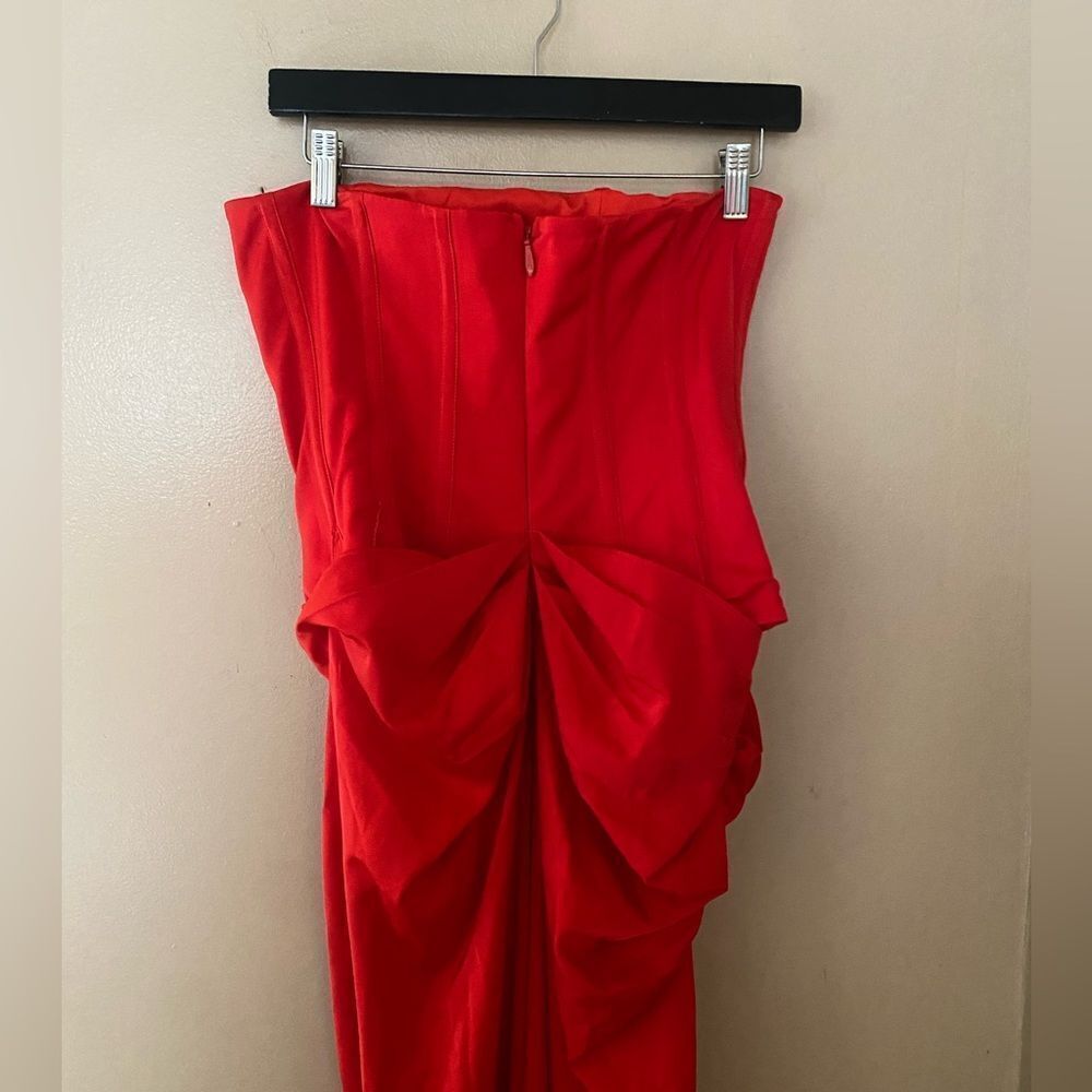 NBD Jake Gown red bustier corset strapless maxi rosette prom event Revolve XS - Picture 13 of 15